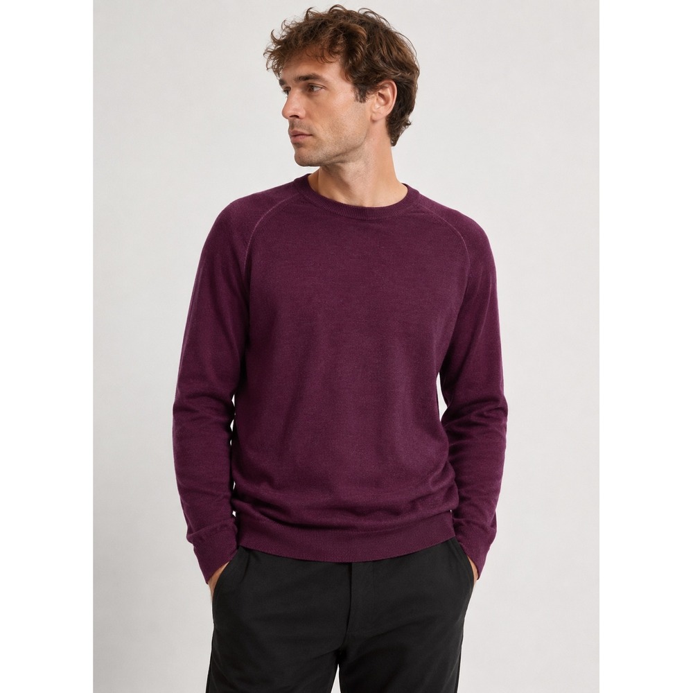 Jack Victor Mens 100% Virgin Wool‎ Purple Crewneck Sweater Size XL